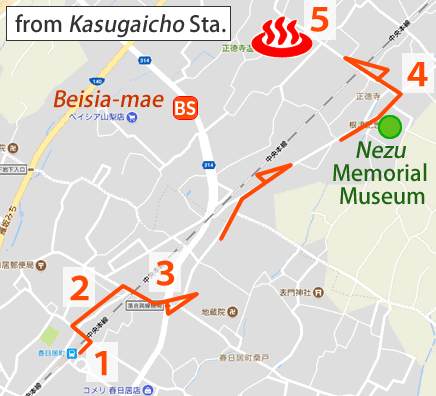 Map and bus stop of Hatsuhana in Yamanashi Prefecture, Japan