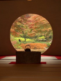 The round window at Meigetsuin in Kamakura