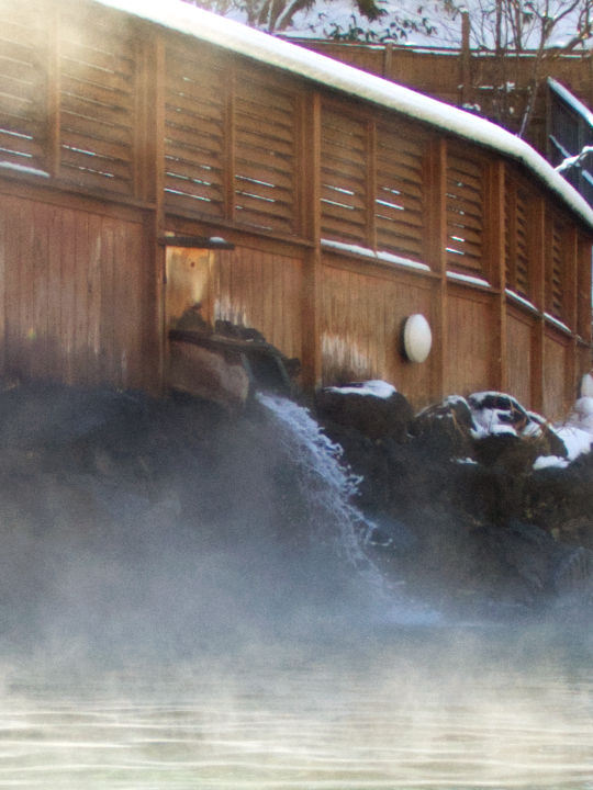 Kusatsu Onsen Sainokawara Rotenburo hot water spout